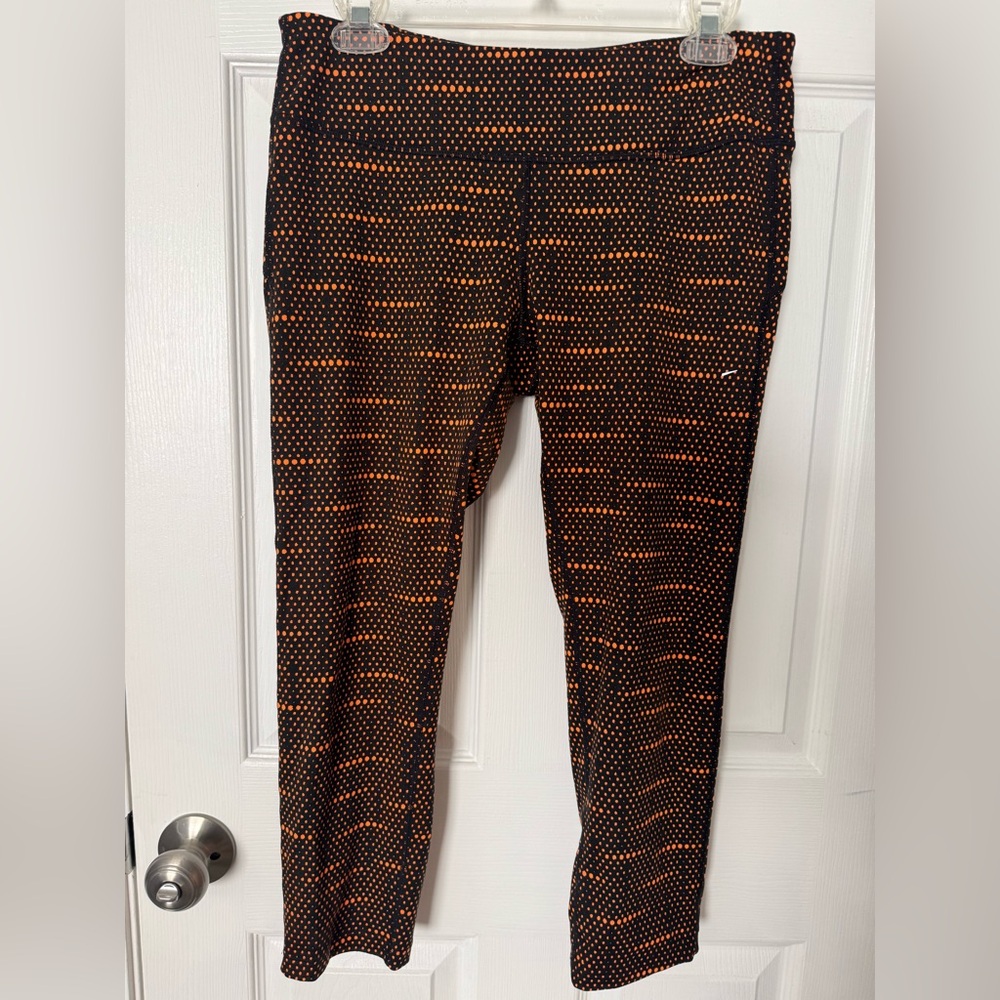 Nike Black and Orange Dri-FIT Leggings
